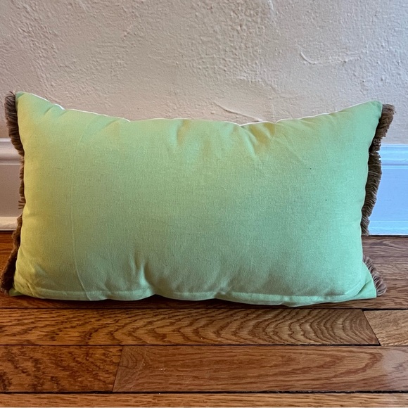 ISAAC MIZRAHI spring rabbit bunny pillow 24"x14" Easter beaded embroidered - Picture 5 of 8